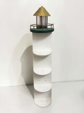 Vintage Wooden 26” Lighthouse Trinket Display Freestanding Or Wall Hanging Shelf